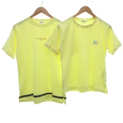 クレージュ courreges 2点セット Tシャツ L 黄 イエロー 半袖 クルーネック ロゴデザイン /NU ■ECG003