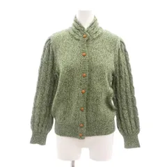 ヘルノ HERNO カーディガン ニット ウール 42 緑 グリーン ケーブルニット スタンドカラー /SJ ■ECG003