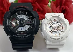 恋人たちのGショックペアウォッチ G-SHOCK BABY-G  ペア腕時計 カシオ 2本セット  アナデジ GA-110-1AJF BA-110XRG-7AJF     ラッピング無料  メッセージカード手書きします 