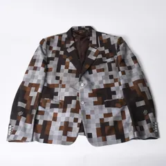 極美品 LOUIS VUITTON ルイヴィトン 24AW 2Bテーラードジャケット HRJ61E サイズ60 ダモフラージュ シングル ブラウン グレー 中古 4a000028のサムネイル