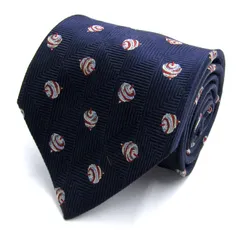 バナナリパブリック ネクタイ ブランド 総柄 コマ シルク イタリア製 PO メンズ ネイビー Banana Republic 【中古】のサムネイル