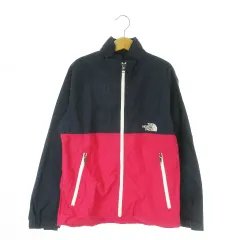 ザノースフェイス THE NORTH FACE COMPACT JACKET ナイロンジャケット ジップアップ ロゴ 配色 バイカラー アウトドア 女の子 ガールズ 140 紺 ネイビー NPJ71743 /AO1 ■GY99