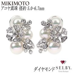 ミキモト♡一粒パールx ダイヤモンドピアス PE-955PU - メルカリ