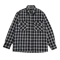 【M.McMullin】チェックシャツ｜メンズLサイズ相当｜ブラック×ホワイト｜モノトーン