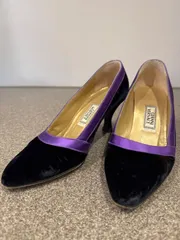 ジャンニヴェルサーチ　GIANNI VERSACE 7cmヒール　サイズ 35 1/2 日本サイズ22.5cm ベロアのサムネイル