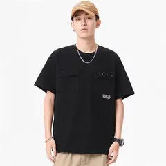 新作 メンズ ヘビーウェイトTシャツ 半袖 クルーネック ゆったり 無地 アメリカンカジュアル 夏