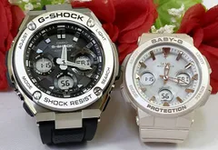 恋人たちのGショックペアウォッチ G-SHOCK BABY-G  カシオ 2本セット 電波ソーラー GST-W110-1AJF BGA-2510-4AJF ラッピング無料 手書きのメッセージカード 