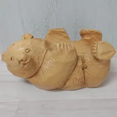 木彫りの熊　小物入れ　置物　インテリア　《I》■14