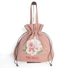 ピンクハウス♡花びらモチーフ♡巾着バッグ♡ピンク×グリーン - メルカリ