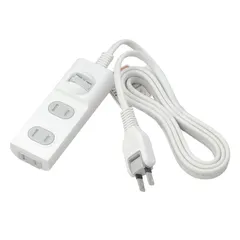 エルパ(ELPA) 扉付タップ コンセント 延長コード 安全 3個口 1ｍ 125V 15A 集中スイッチ WBS-T3010B(W)
