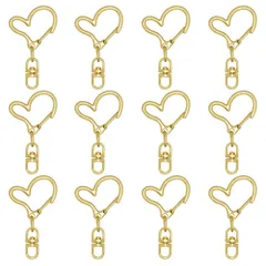 キーホルダー パーツ MUNCVY 20点セット 回転カン付き カワイイ ハート ナスカン ゴールド 金具 ンドメイド 手作り キーリング