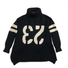 美品　ZADIG＆VOLTAIRE#1　ザディグエヴォルテール　肉厚　ユニセックス　ニット　セーター　ハイネック　タートルネック　23　ワイド　スリット　サイドＺＩＰ　パンクロック　サイズＸＳ　アルパカ混　ウールのサムネイル