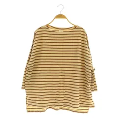 イエナ IENA 20SS ギザコットンボーダープルオーバー カットソー 長袖 ボートネック オーバーサイズ ブラウン ベージュ /MY ■OS ■SH