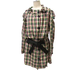美品☆BURBERRY LONDON フーデッド コート マドラスチェック スプリングコート レディース 春物 ベルト付き バーバリー