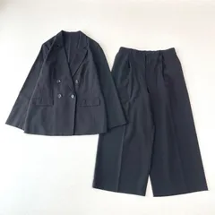 n, ニッセン 大きいサイズ LL ダブルテーラードジャケット・ワイドパンツ セットアップ パンツスーツ ウォッシャブル スーパーストレッチ 春夏のサムネイル