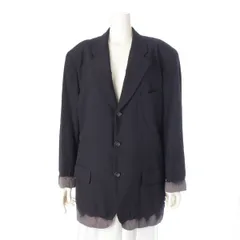 コムデギャルソンオムプリュス 93AW ウール 脱色期 ブリーチ加工 テーラードジャケット PJ-04020M ネイビー M【中古】