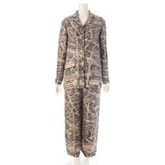 ディオール 2023 シルク Plan de Paris ジャケット パジャマ パンツセットアップ ベージュ 38【中古】