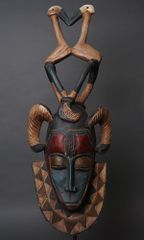 希少 グレボ族 森の精霊マスク アフリカ仮面 プリミティブアート 民族