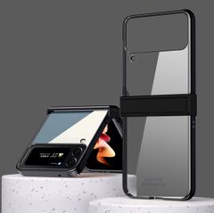 Galaxy Z Flip4 휴대 케이스, 수첩형 접이식 투명 도금 세련된, 얇은 초경량 인기 스탠드 기능 소프트 TPU 귀여운 플립 충격 흡수 반짝이 전면 보호 QI 충전 무선 지갑형 커버, 재미있는 스탠드 플립 자기 방지 카드 가지고