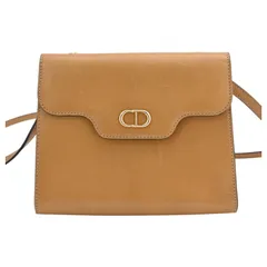 ディオール CDロゴ レザー ショルダーバッグ ベージュ ゴールド金具 Bランク di7519hh
