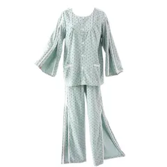 [PIENSE] 介護用パジャマ フルオープン 女性用 介助パジャマ 寝たきり ファスナー レディース (JP, アルファベット, L, LL, レギュラー, グリーンドットL) [グリーンドットL] [L]のサムネイル