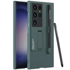 【NINKI】適応Galaxy S24 Ultra ケース キックスタンド付き with pen タッチペンあり 男女兼用 頑丈 極薄型 軽量 PC 耐衝撃 カメラ保護 指紋防止 衝撃防止 精密にアクセス ワイヤレス充電 Galaxy S24 Ultra 5G