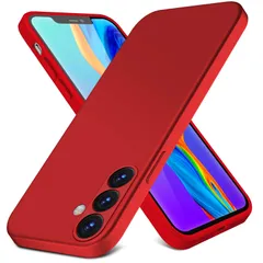 Galaxy S24 用 ケース シリコン 薄型 可愛い SC-51E SCG25 用 ケース スリム ソフト カバー 耐衝撃 TPU 液体シリコン シンプル スマホケース 耐久性 サラサラ 指紋防止 ギャラクシーs24 用 カバー 赤 MD-YTGJ-42-