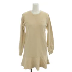 ダーリッチ Darich ワンピース F ベージュ ラウンドネック 長袖 フリル裾 ミニ丈 /AG ■OS