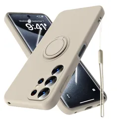 Galaxy S25 Ultra 用 ケース シリコン SC-52F SCG32 用 ケース 薄型 リング付き 可愛い スリム ソフト カバー 耐衝撃 TPU ストラップホール 液体シリコン シンプル スマホケース 耐久性 スタンド機能 サラサラ 指紋防止 ギ