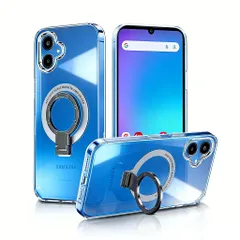 対応 Galaxy A25 5G ケース SC-53F SCG33 透明 シリコン リング付き ギャラクシーA25 5G クリア スマホケース タンド機能 ストラップホール付き 擦り傷防止 滑り止め 落下防止 （Galaxy A25 5G 透明ケース）