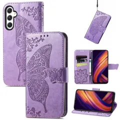 Galaxy A25 5G 用の ケース 手帳型 ギャラクシーA25 5G SC-53F SCG33 携帯 背面 スマホカバー 財布型 女性向け PUレザー マグネット スタンド機能付き カード収納 軽量 純色 バタフライ エンボス加工 女性 可愛い花柄 蝶柄