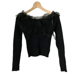 ダズリン dazzlin 24AW リボンチュールオフショルニットトップス 長袖 セーター F ブラック 0224526000901-01