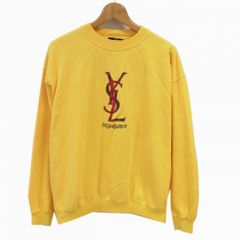 レア！イタリア製 90s イヴサンローラン 刺繍ロゴ フリース トレーナー 