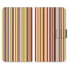 Android One X1 ケース カバー 手帳型 アンドロイドワンX1 a03 カラフルストライプ スマホカバー スマホケース 手帳ケース 手帳カバー x1-tpa03