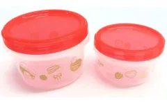 【中古】小物入れ・マルチケース・缶ケース 7.レッド＆ブラウン ver. ラウンドコンテナセット 「くじストリート モンチッチエンタメくじ」 ラウンドコンテナセット賞