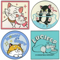 [중고] 코스터 전 4종 세트 고무 코스터 [Happy 복권 디즈니 냥·냥·냥 Cat collection] F상