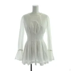 スナイデル SNIDEL ギャザーブラウスシャツ F 白 ホワイト 長袖 ラウンドネック /AB ■OS