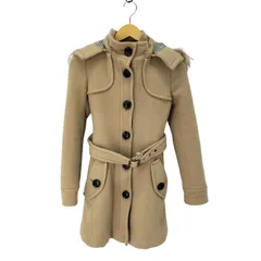 バーバリーブルーレーベル BURBERRY BLUE LABEL 裏地チェック セミロングコート レディース JPN：40 