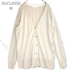 【Do CLASSE】　長袖カーディガン　レーヨン混　春夏　アイボリー　M ゆったりサイズ　MA-348
