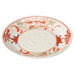 山下工芸 小皿 赤 φ12.1×2cm 粉引釉古代赤絵3.5皿 14061410