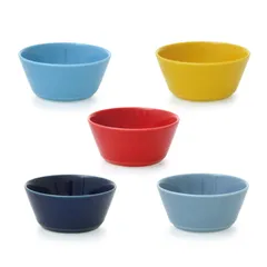 natural69 セット商品 【 波佐見焼 】 【QA53】 イロトリドリ ボウルM 5色セット /イエロー/レッド/グレー/スカイブルー/ダークブルー / ナチュラル69 はさみ焼き 食器 ボウルM 電子レンジ 食洗機対応 日本製 カラフル おしゃれ かわのサムネイル