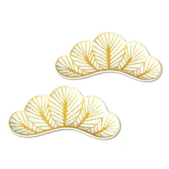 正月 食器 前菜皿 和食盛り皿 25cm 和食器 縁起物 松葉 有田焼 幸松葉 白 ２枚セット ペア