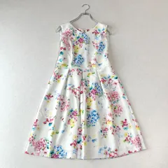 Rose Tiara ローズティアラ 水彩画 花柄 紫陽花 美シルエットノースリーブワンピース 38