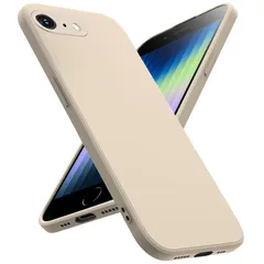 mneudedu 対応 iPhone SE 第2世代/ 8 / 7 用の ケース 耐衝撃 柔軟性 指紋防止カバー 衝撃吸収 指紋防止 ワイヤレス充電対応 ストラップホール付き カバー 薄型 柔軟性 擦り傷防止 人気（ベージュ）XLT115-SE-BAI