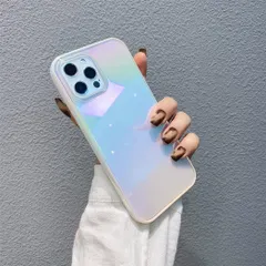 iPhone 13 mini ケース 5.4インチ 対応 オーロラ グラデーション 可愛い ソフト シンプル 透明 韓国 アイフォン 13 ミニ ケース かわいい クリア シリコン TPU 携帯電話カバー おしゃれ 女性向け スマホケース 白いボーダー