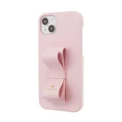 LANVIN en Bleu ランバンオンブルー iPhone 14 Plus ケース 正規品 スタンド リング付き リボン Slim Wrap Case Stand & Ring Ribbon [ Sakura Pink ]