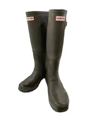 186000 現状品 HUNTER ハンター 24.5cm ブラウン ロングレインブーツ レディースのサムネイル
