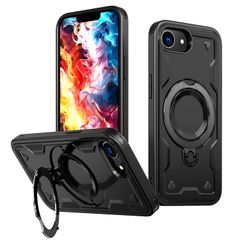 LCSMFKJ iPhone 16e 用ケース いphone16e スマホケース MagSafe対応 磁気吸着 ワイアレス充電対応 360°回転リング 縦横両対応 ング スタンド機能 米軍MIL規格取得 耐衝撃 吸収 Case Cover iphone16e