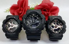 恋人たちのGショック トリプルウオッチ G-SHOCK BABY-G トリプル腕時計 カシオ 3本セット  アナデジ GA-110-1BJF BA-110RG-1AJF  ラッピング無料 手書きのメッセージカードお付けします   クリスマス