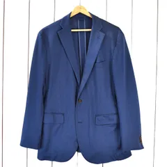 スーツカンパニー WSY 麻リネン混 2つボタン シングル ジャケット 185-6Drop / XL ダークネイビー 袖口4つ釦 本切羽 392103 / 6TC108 【送料無料】【中古】【メンズビジネス】202603